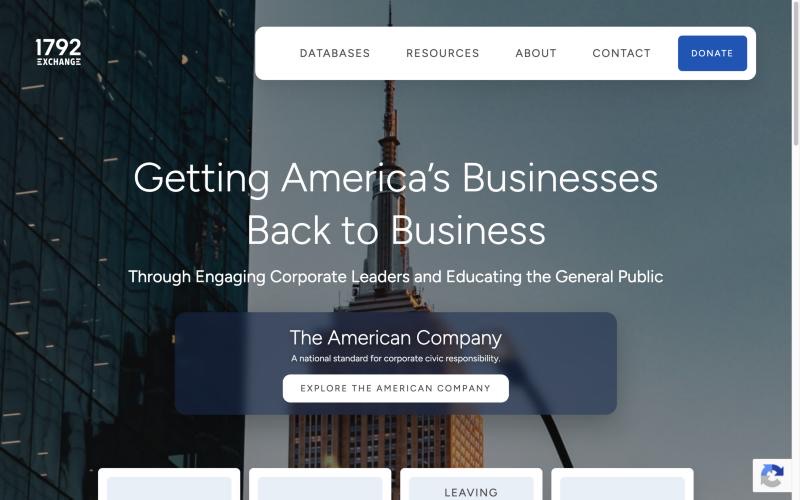 1792 Exchange website homepage