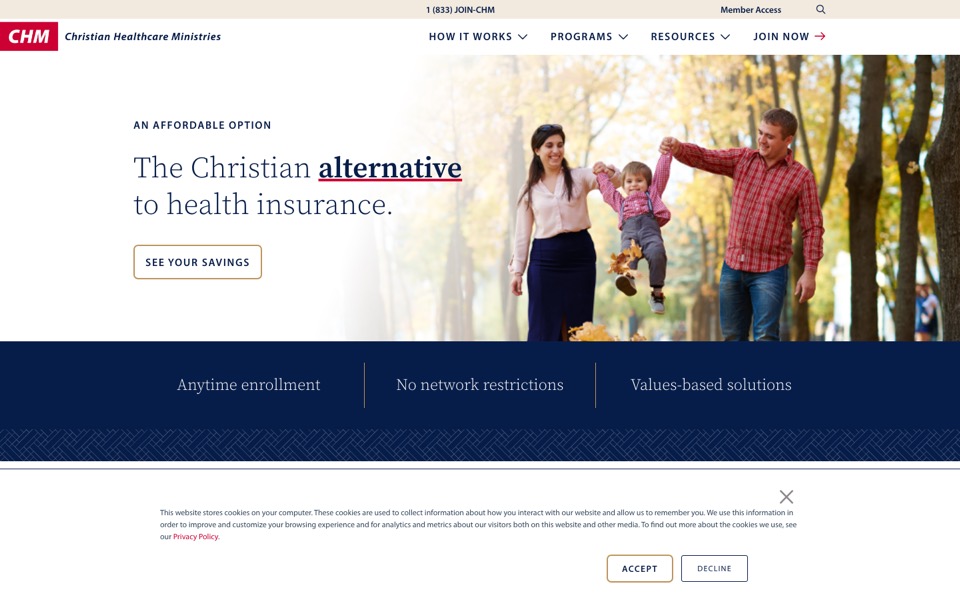 Christian Healthcare Ministries website homepage